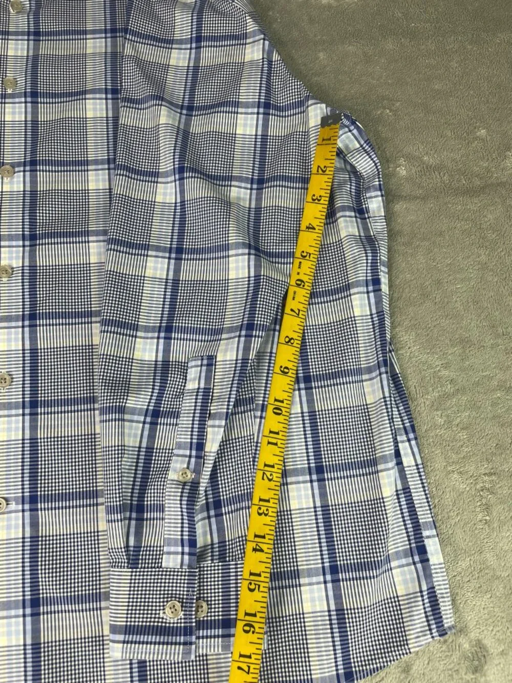 Michael Kors Men's XL Blue Plaid Airsoft Stretch Button Down Shirt Regular Fit
